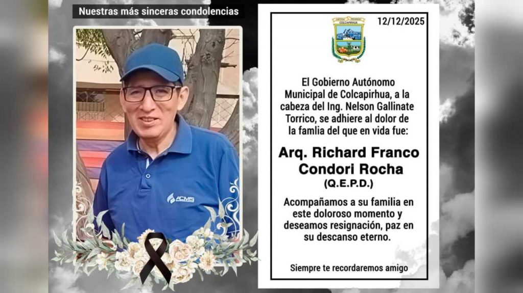 Cotapachi suma su tercera víctima fatal; fallece Richard, funcionario de Colcapirhua
