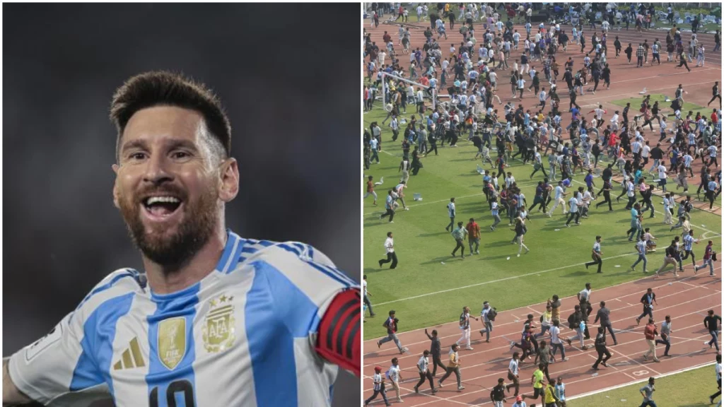Las autoridades en la India se enfrentaron con aficionados del fútbol en medio de los disturbios generados tras la visita de Lionel Messi.