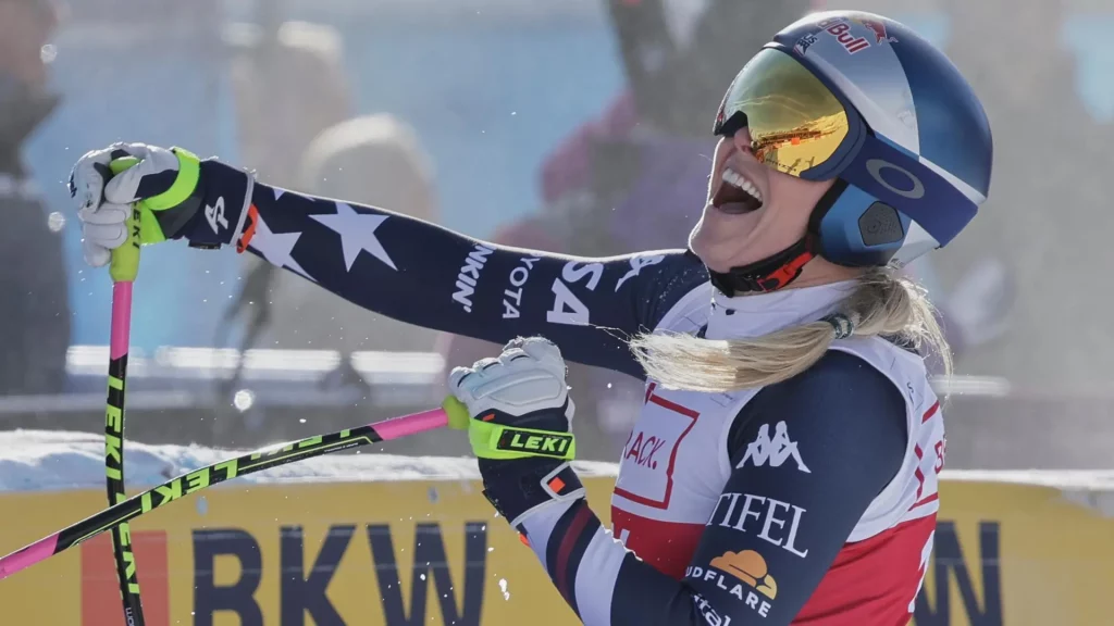 Lindsey Vonn gana el descenso de la Copa del Mundo y hace historia en el esquí con 41 años