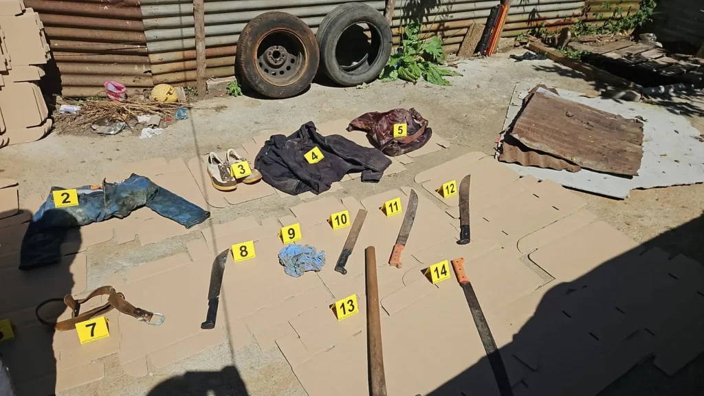 Localizan machetes, hachas y cuchillos durante allanamiento en busca de hombre desaparecido