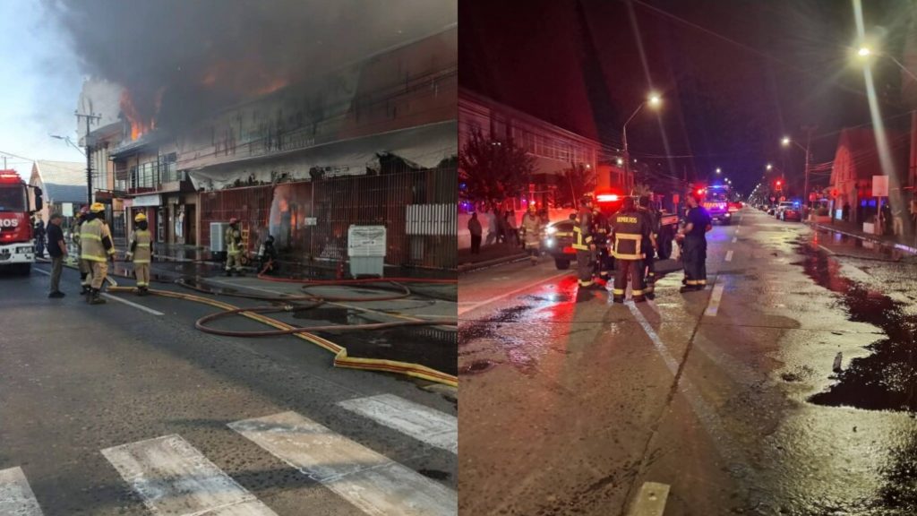 Bombero de Mulchén resulta herido tras explosión mientras combatía incendio en pleno centro de Laja