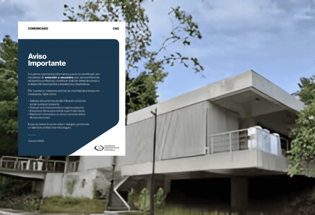 Colegio de Arquitectos alerta sobre modalidad de extorsión dirigida a profesionales