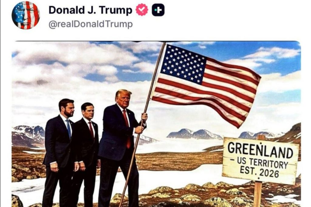 Donald Trump difunde imagen de su 'conquista a Groenlandia' creada con IA