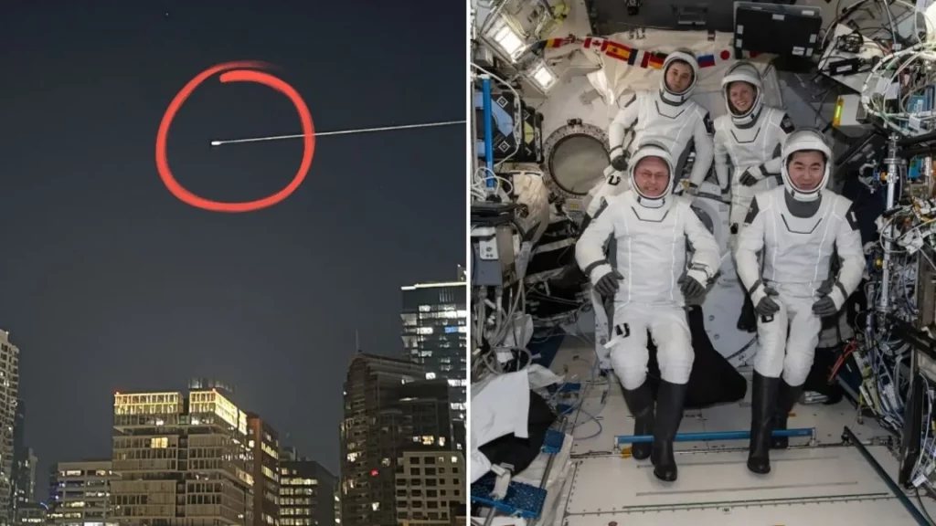 El regreso de los astronautas de la NASA deja imágenes sorprendentes de una bola de fuego cruzando el cielo
