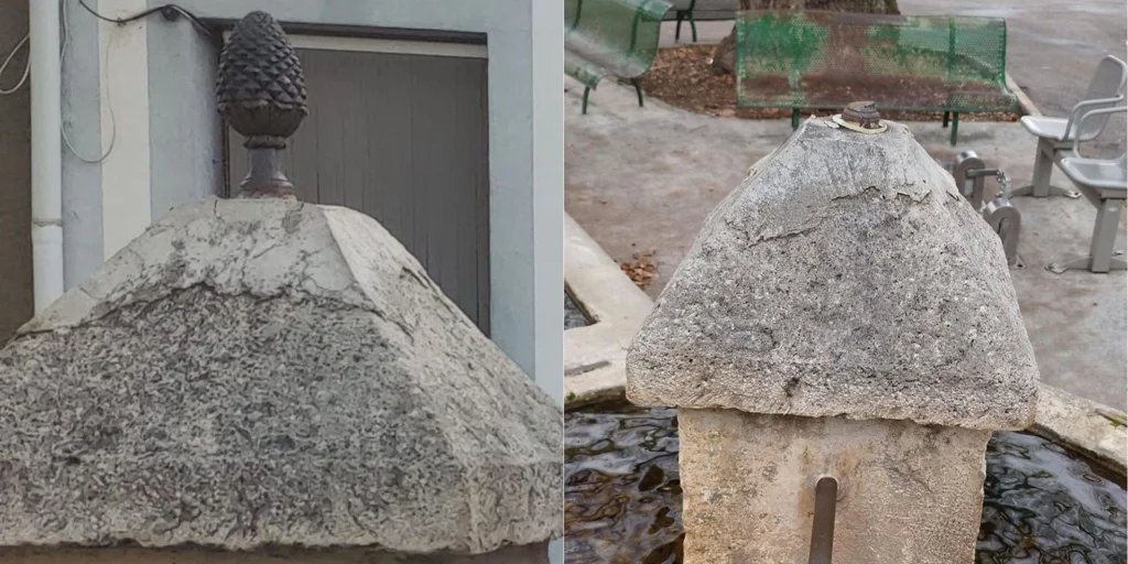 Indignación en Collados, una pequeña localidad de Cuenca, por el robo de la piña bicentenaria de la fuente del pueblo Indignación en Collados, una pequeña localidad de Cuenca, por el robo de la piña bicentenaria de la fuente del pueblo