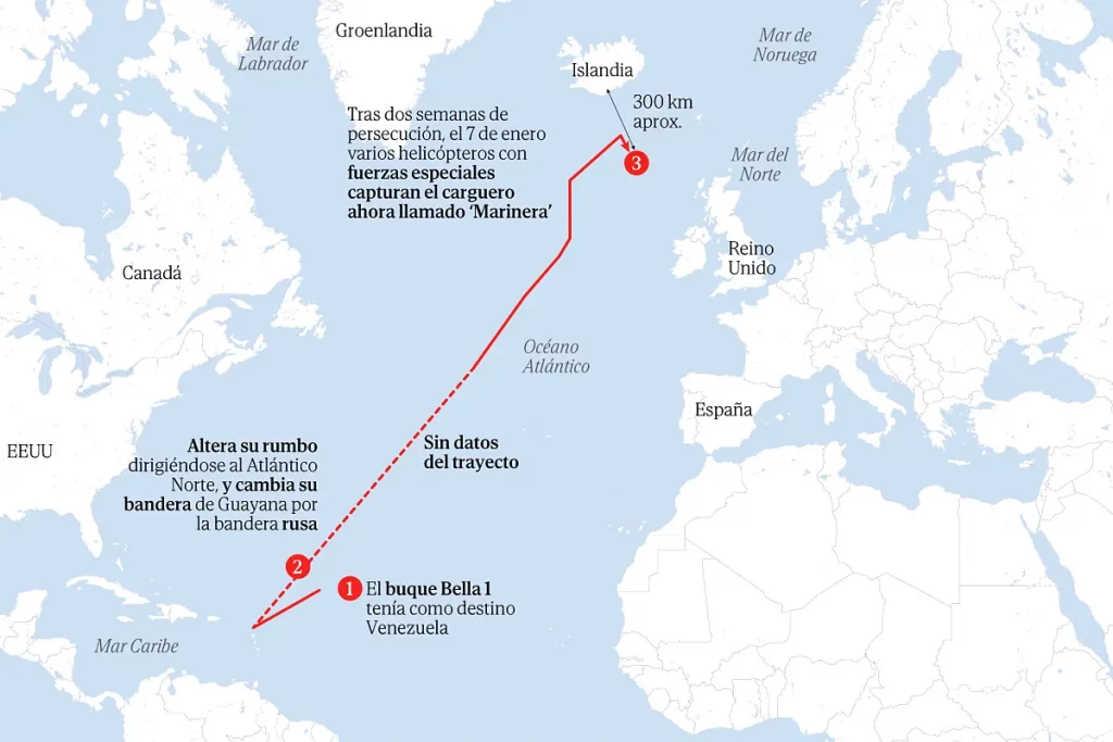 Las fuerzas especiales de EEUU capturan a un petrolero ruso en el Atlántico Norte y apresan a un segundo carguero en el Caribe.