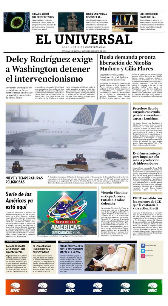 Portadas de este lunes 26 de enero de 2026