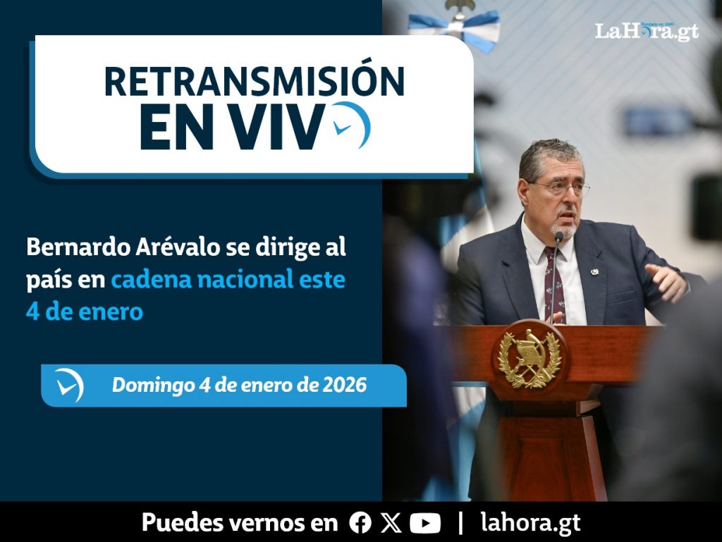 Retransmisión: Bernardo Arévalo se dirige al país en cadena nacional este 4 de enero Retransmisión: Bernardo Arévalo se dirige al país en cadena nacional este 4 de enero