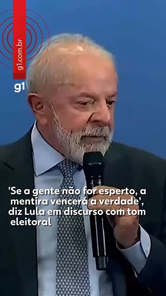 'Se a gente não for esperto, una mentira vencerá a verdade', dijo Lula en discurso con tom eleitoral