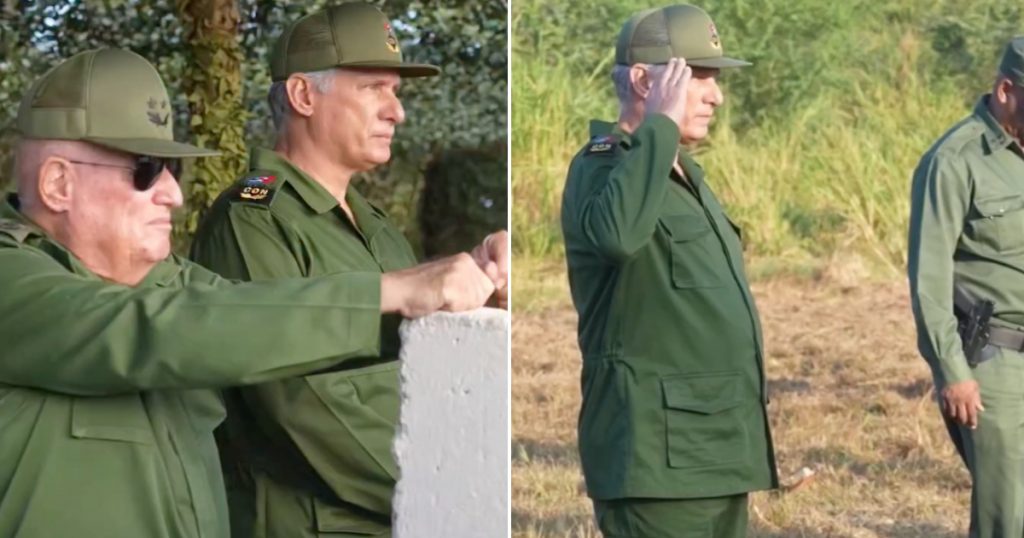 el video de Díaz-Canel en ejercicios militares en Cuba que desató risas y críticas en redes