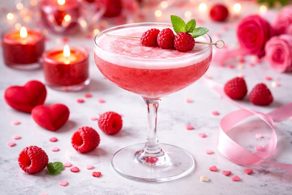Martini de frambuesa y chocolate blanco