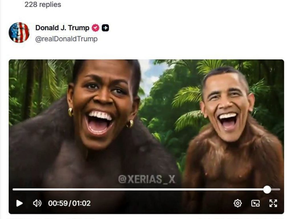 Parecía difícil que Trump cayera tan bajo, pero con su video racista sobre los Obama lo logró