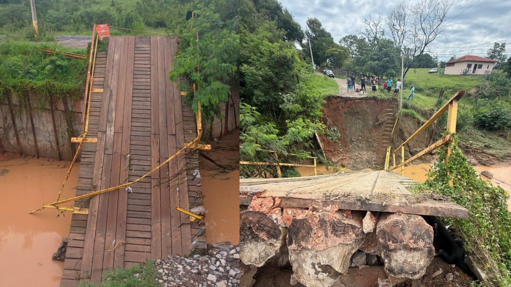 Temporal causa morte, derruba ponte e muro em Laranjal Paulista