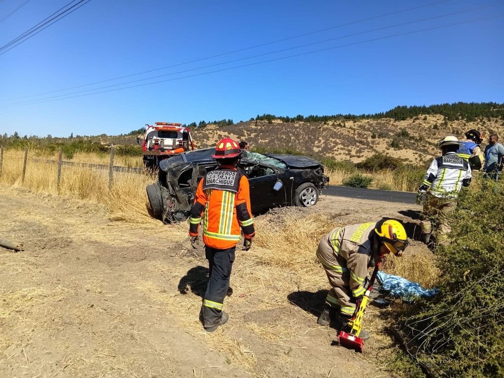 Tres lesionados deja violento accidente vehicular en Marchigüe