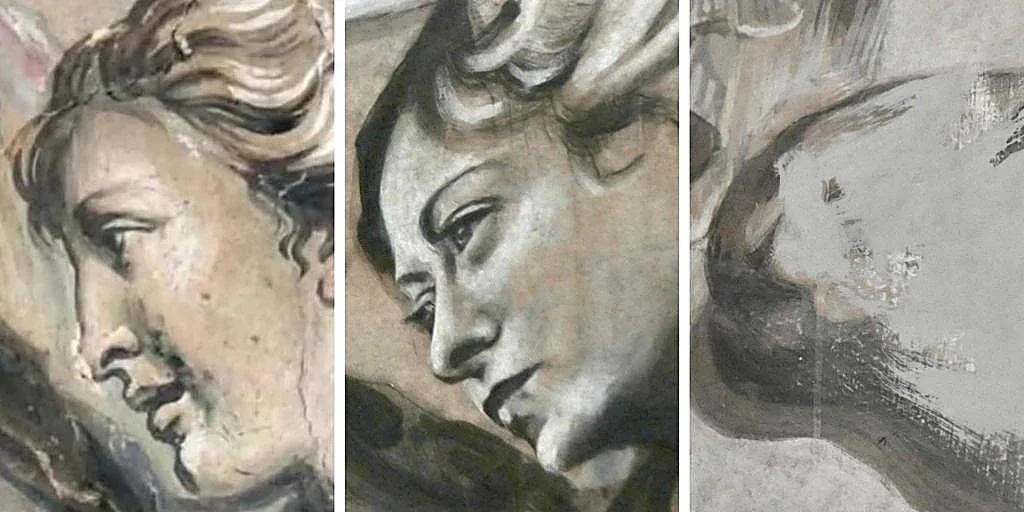 así era el dibujo antes y después de la restauración. así era el dibujo antes y después de la restauración.